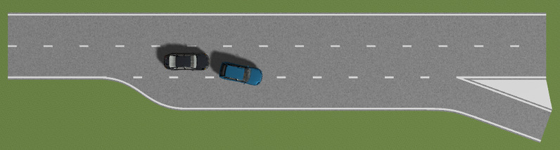 (1)测试起始状态测试车辆在自动驾驶模式下以设定速度在测试车道行驶